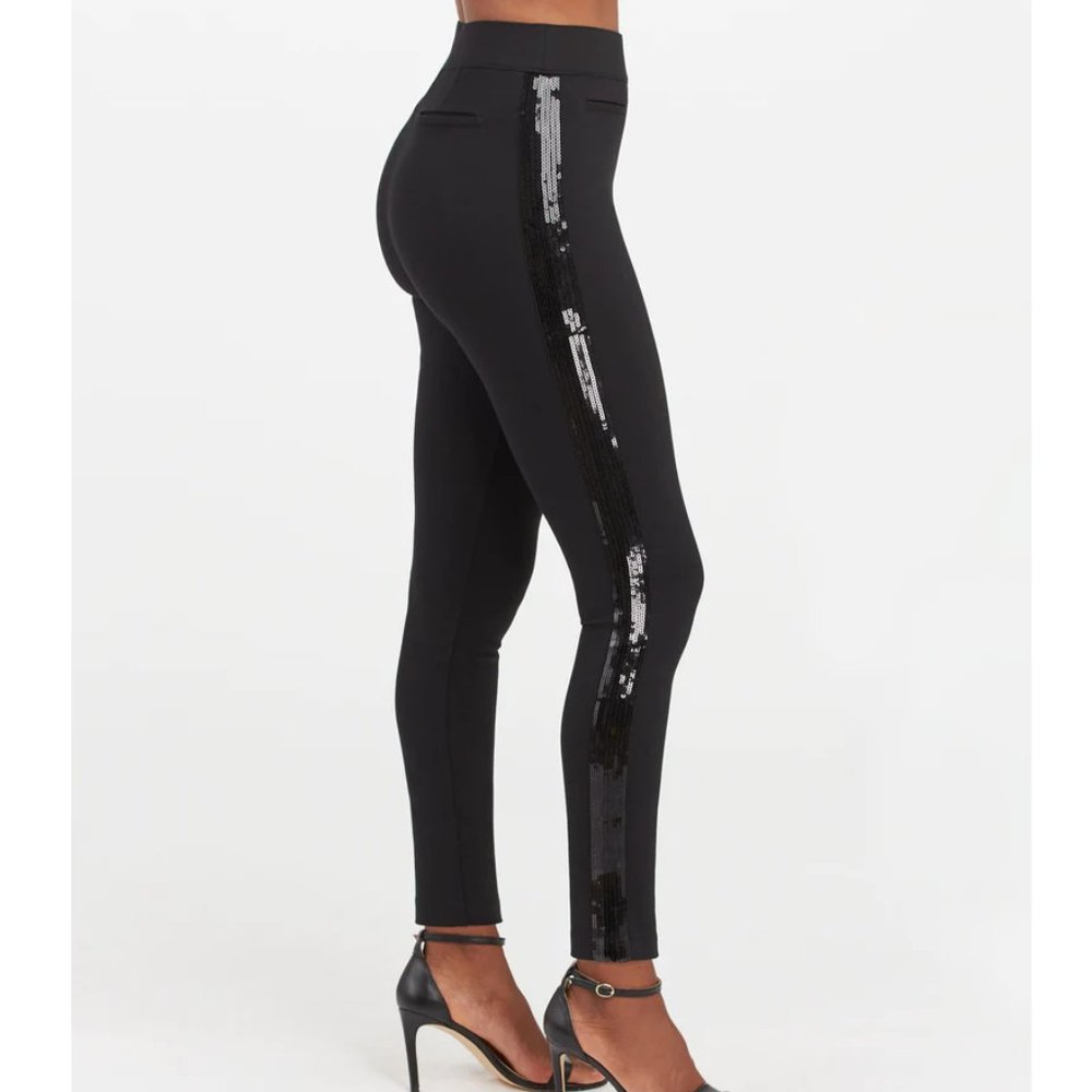 SPANX The Perfect Black Pant Ankle Sequin Tuxedo Skinny